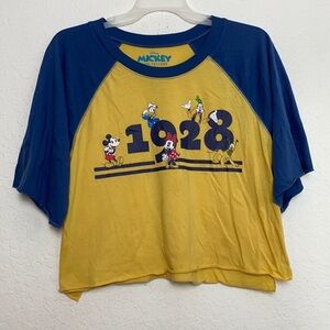 ✅Women Disney Mickey Mouse Crop Top Shirt Size L